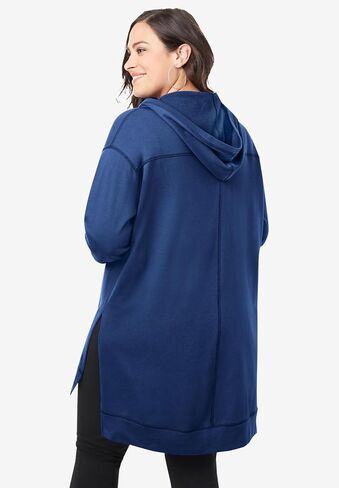 Roaman's Women's Plus Size French Terry Tunic Hoodie in Kuwait