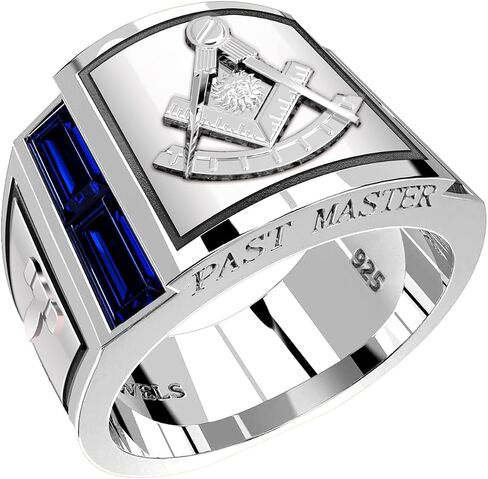 US Jewels Men 925 Sterling Silver Silver Labpated Law Creative Prefer Freemason Masonic Ring ، أحجام 8 Thru 14 in Saudi Arabia