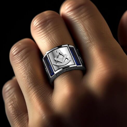 US Jewels Men 925 Sterling Silver Silver Labpated Law Creative Prefer Freemason Masonic Ring ، أحجام 8 Thru 14 in Saudi Arabia