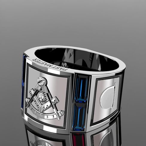 US Jewels Men 925 Sterling Silver Silver Labpated Law Creative Prefer Freemason Masonic Ring ، أحجام 8 Thru 14 in Saudi Arabia
