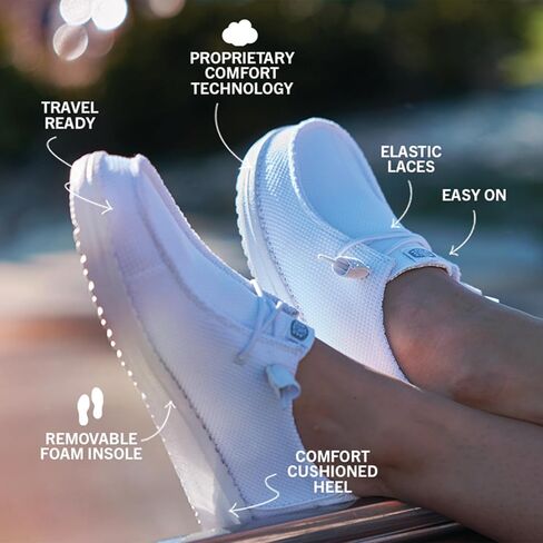 Hey Dude Wendy Stretch Sox White Size 8, Women’s Shoes, Women’s Slip-on Loafers, Comfortable & Light-Weight in Saudi Arabia