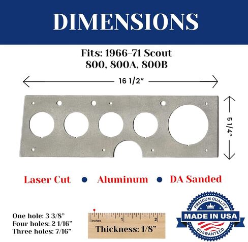 International Harvester Scout 800 Aluminum Dash Gauge Plate for 1966-71 in Saudi Arabia