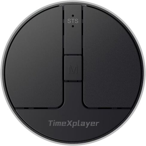 Stylish Mini Round Mouse with Pressure Sensing Reel, Ultra Portable Wireless Mouse Connectivity: Wired, 2.4G and Dual Bluetooth, Rubber Case Included (BT1/BT2-Black) in Kuwait
