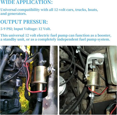 12V Universal Electric Fuel Pump 5-9 PSI 30GPH Gasoline and Diesel Fuel Transfer Pump for Carburetor Engine E8012S E8016S EP12S FD0002 P60430, 6414671 in Saudi Arabia