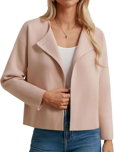 GRACE KARIN Womens Cropped Knit Sweater Blazer, Oversized Open Front Jackets 2025 Fall, Laple Cardigans Dressy Casual in Kuwait