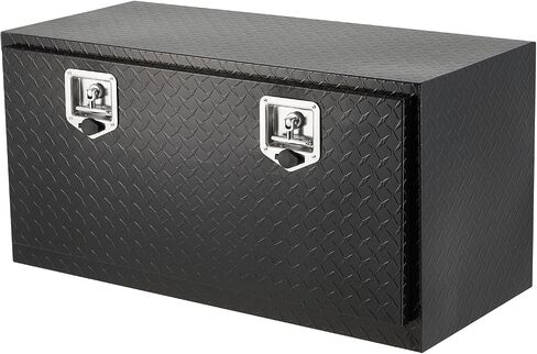 Underbody Truck Box,36 Inch Pickup Storage Box,Heavy Duty Aluminum Diamond Plate Tool Boxes with Lock and Keys,Waterproof Trailer Storage Box with T-Handle Latch for Truck,Van,Trailer，Black in Saudi Arabia