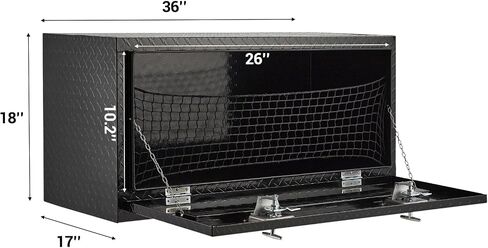 Underbody Truck Box,36 Inch Pickup Storage Box,Heavy Duty Aluminum Diamond Plate Tool Boxes with Lock and Keys,Waterproof Trailer Storage Box with T-Handle Latch for Truck,Van,Trailer，Black in Saudi Arabia