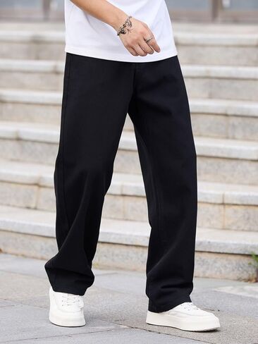 Mens Vintage Baggy Jeans Wide Leg Loose Fit Pants Y2k Hip Hop Trousers in Kuwait