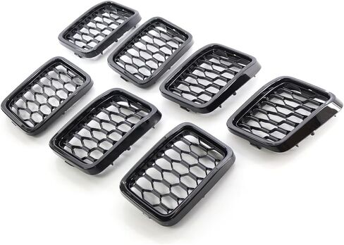 Car Front Prity Presper Grille لجيب Grand Cherokee 2017 2018 2018 2020 2021 Dech Mesh Mesh Grill Decor (Chrome) in Saudi Arabia