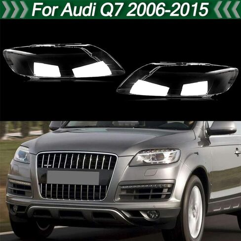 1 غطاء عدسة مصابيح مصباح للسيارة ل A-U-D-D-I Q7 2006-2015 غلاف الأمامي الصافي غطاء رأس شفاف مصباح رأس الجهة الشفوية in Saudi Arabia