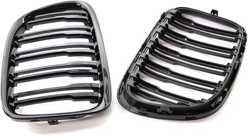 For E84 X1 18i 20i 25i 28i 2009-2015 1Pair Glossy Black Racing Grills Cover Double Line Car Front Bumper Kidney Grille in Saudi Arabia