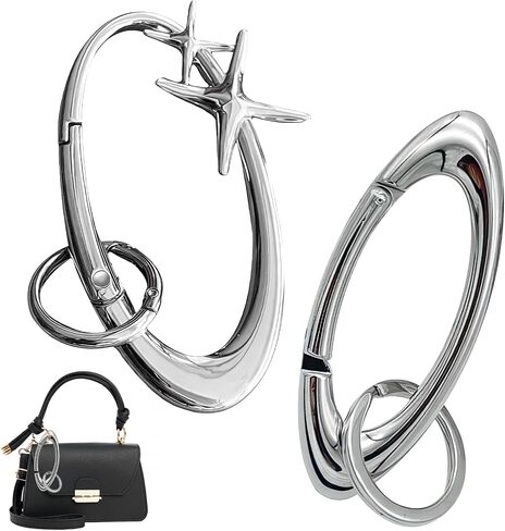 2 Pack Star Carabiner Y2K Keychain, Extra-Large Cute Cool Carabiner Star, Trendy Chrome Keychain Y2K Style in Kuwait