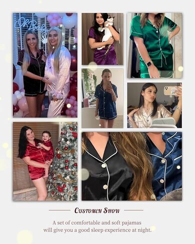 SISKIN Silk Pajamas for Women - Short Sleeve Sleepwear Soft Satin Button Down Loungewear 2 Piece Pjs Shorts Set S-XXL in Saudi Arabia