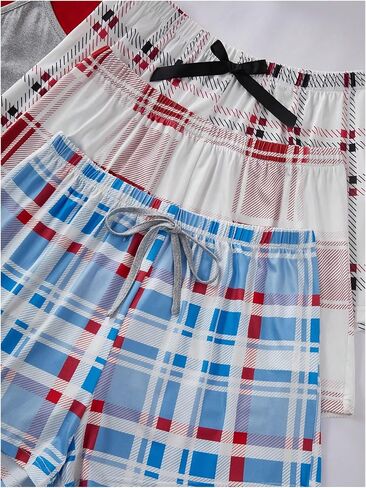 Gorglitter Women's 6 Pack Pajama Set Spaghetti Strap Cami Top and Plaid Shorts in Saudi Arabia