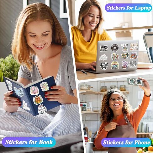 50 Pcs Book Stickers for Kindle/Books/Water Bottles/Laptop-Book Lover Reading Stickers Accessories Gifts Bookish for Teens Adults Teachers Students Waterproof, Bookish Matte Finish in Saudi Arabia