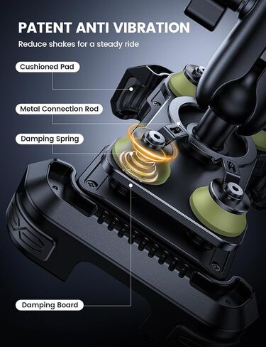 Lamicall Motorcycle Phone Mount Holder - [Dual Vibration Dampener] [720° Adjustment Arm] Motorcycle Cell Phone Holder, Bike Handlebar Phone Mount, for iPhone 16/15/ 14/13 Pro Max, 4.7-6.7" Phones in Kuwait