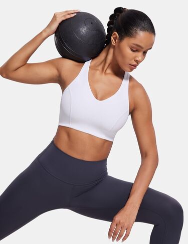 SYROKAN Sports Bras for Women High Supports Built-in Contour Cup Medium-Impact Padded Wireless Training Bra in Saudi Arabia