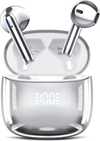 Wireless Earbuds 2024 Bluetooth 5.3 Headphones with 4 Mic HiFi Stereo Sound, Wireless Earphones with Dual LED Display Touch Control, IPX7 Waterproof 40H Playtime Ear Buds for iOS Android, Yellow in Saudi Arabia