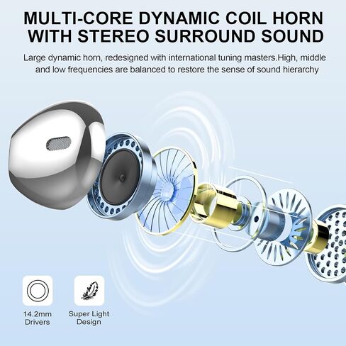 Wireless Earbuds 2024 Bluetooth 5.3 Headphones with 4 Mic HiFi Stereo Sound, Wireless Earphones with Dual LED Display Touch Control, IPX7 Waterproof 40H Playtime Ear Buds for iOS Android, Yellow in Saudi Arabia