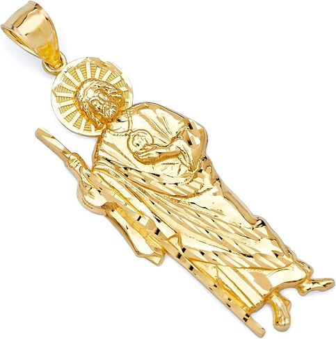 14k REAL Yellow Gold Religious Saint Jude Thaddeus Charm Pendant in Saudi Arabia