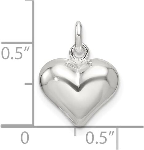 Diamond2Deal Sterling Silver Polished Puffed Heart Pendant in Saudi Arabia