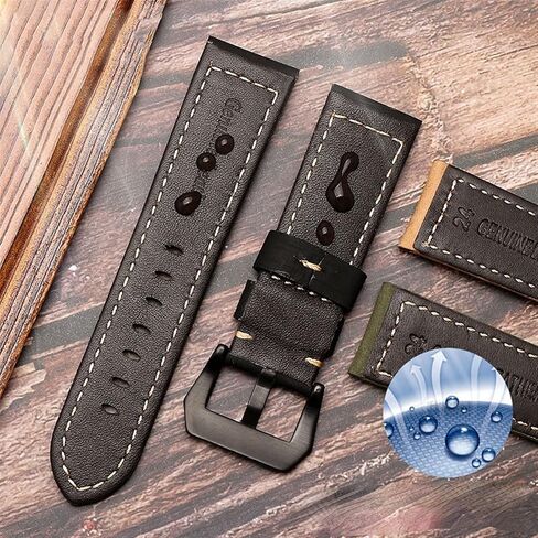 20mm 22mm 24mm 26mm Genuine Leather Retro Man Watch Band for Panerai PAM111 441 Cowhide Watchband Wrist Strap (Color : Light Brown Silver, Size : 22mm) in Saudi Arabia