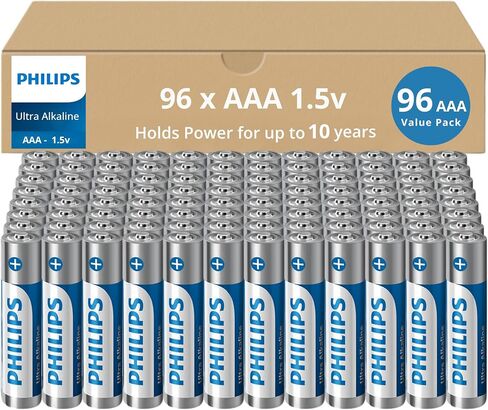 PHILIPS AAA Batteries, Ultra Alkaline Triple AAA Batteries 12 Pack, 1.5v Batteries AAA Size Pack, Ultimate Long-Lasting Power for High-Drain Devices, 10-Year Shelf Life, Durable Leak-Proof Design. in Saudi Arabia
