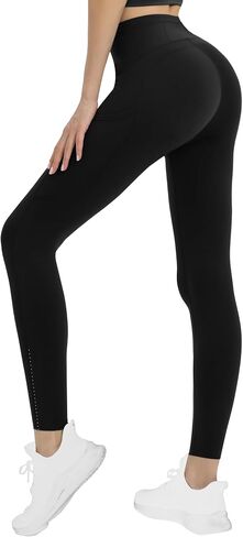 Compression Leggings for Women Yoga 25‘’ Non-See Through - High Waisted Workout Leggings for Women Running Gym Spandex in Saudi Arabia