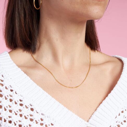 Kezef 2mm 925 Sterling Silver Chain Necklace Men - Curb Diamond Cut -chain chain chain men yeary in 18 kt gold ، rose gold ، netclace - made in italy stail in Kuwait