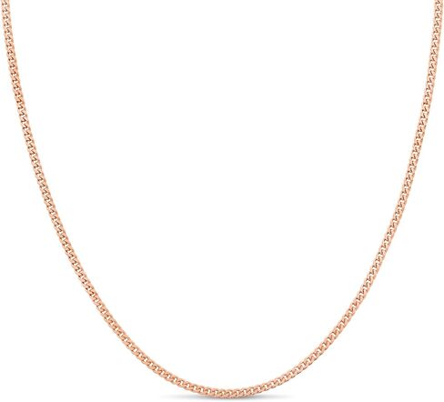 KEZEF 2mm 925 Sterling Silver Chain Necklace Men - Curb Diamond Cut Cuban Link Chain Men Women in 18kt Gold, Rose Gold, Silver Necklace - Made in Italy Chains - cadenas de plata 925 para hombre in Kuwait