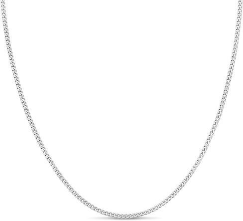 Kezef 2mm 925 Sterling Silver Chain Necklace Men - Curb Diamond Cut -chain chain chain men yeary in 18 kt gold ، rose gold ، netclace - made in italy stail in Kuwait