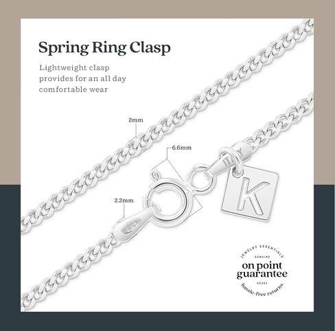 Kezef 2mm 925 Sterling Silver Chain Necklace Men - Curb Diamond Cut -chain chain chain men yeary in 18 kt gold ، rose gold ، netclace - made in italy stail in Kuwait