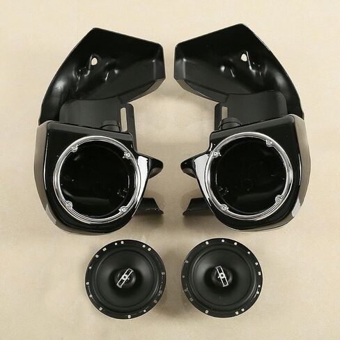 TCMT Highway Engine Guard Crash Bar Lower Vented Leg Fairing with 6.5" Speaker Pods Fit For Harley Touring Road King Road Glide CVO Street Glide 2009-2013 in Saudi Arabia