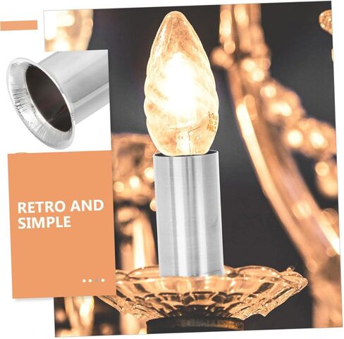 4pcs Iron Candle Chandelier Sleeves Elegant Candle Light Socket Covers for Vintage Fixtures Easy Installation Iron Base Accessory Retro Warm Lighting Decor in Kuwait