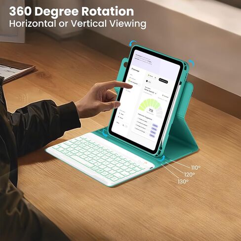 حالة لوحة المفاتيح لـ iPad 9.7 6th 2018/ 5th Gen 2017/ Air 2-7 لوحة مفاتيح اللاسلكية اللاسلكية - غطاء الورقة النحيفة القابلة للفصل مع حامل قلم رصاص (أسود) in Kuwait