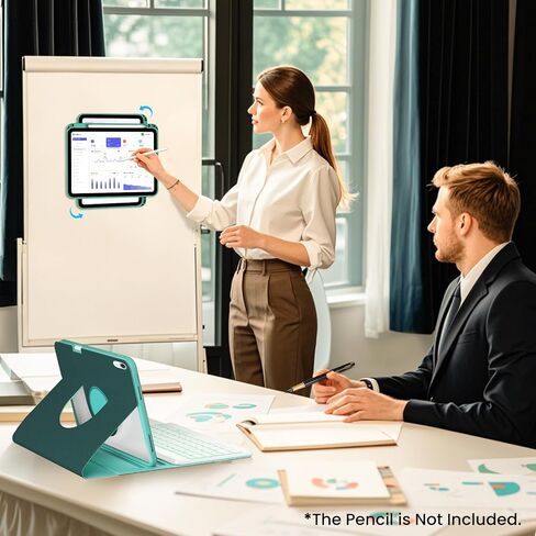 حالة لوحة المفاتيح لـ iPad 9.7 6th 2018/ 5th Gen 2017/ Air 2-7 لوحة مفاتيح اللاسلكية اللاسلكية - غطاء الورقة النحيفة القابلة للفصل مع حامل قلم رصاص (أسود) in Kuwait