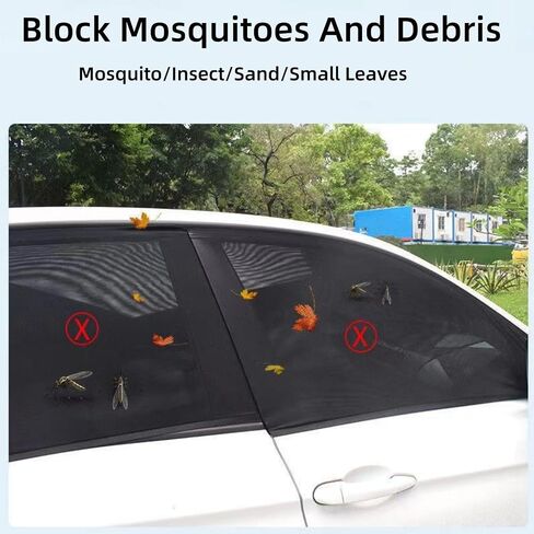 Cars Window Shades–4Pcs Breathable Mesh Sun Shade for Back & Side Windows, UV Protection for Baby, Family & Pets, Privacy Screen, Bug & Mosquito Blocker for SUV & Car, Ideal for Camping (SUV 24"x39") in Saudi Arabia