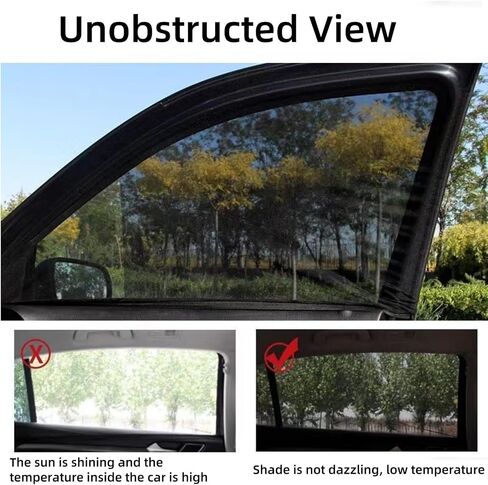 Cars Window Shades–4Pcs Breathable Mesh Sun Shade for Back & Side Windows, UV Protection for Baby, Family & Pets, Privacy Screen, Bug & Mosquito Blocker for SUV & Car, Ideal for Camping (SUV 24"x39") in Saudi Arabia