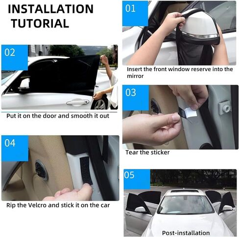 Cars Window Shades–4Pcs Breathable Mesh Sun Shade for Back & Side Windows, UV Protection for Baby, Family & Pets, Privacy Screen, Bug & Mosquito Blocker for SUV & Car, Ideal for Camping (SUV 24"x39") in Saudi Arabia