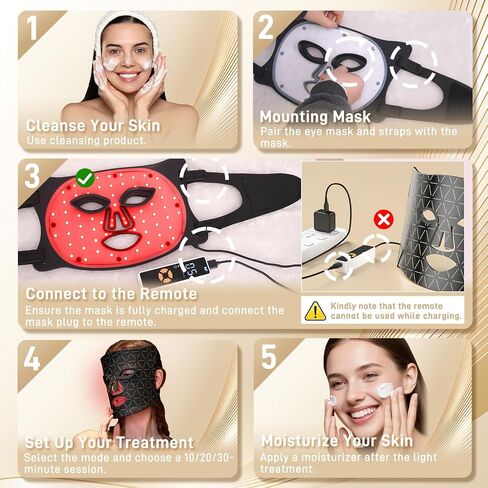 LED Face Mask Light Therapy, Enhance Red Light Therapy Mask for Face Acne, Wrinkles & Skin Rejuvenation, 3 Light Modes & Timing Settings, Eye Protection, Portable LED Face Mask Home Skincare in Saudi Arabia