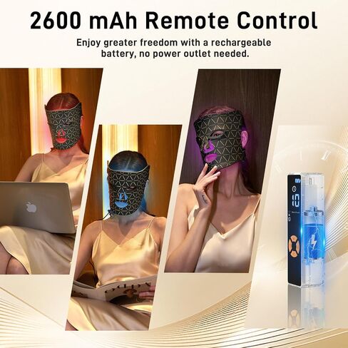 LED Face Mask Light Therapy, Enhance Red Light Therapy Mask for Face Acne, Wrinkles & Skin Rejuvenation, 3 Light Modes & Timing Settings, Eye Protection, Portable LED Face Mask Home Skincare in Saudi Arabia