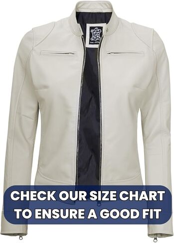 سترة جلدية للنساء - سترات جلدية من جلد الخراف الحقيقي لراكبي الدراجات النارية من Dodg للسيدات in Kuwait