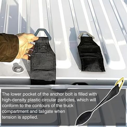 2PCS Bed Buddy Truck Tool 4pk– No Brainer, Secures Your Ratchet Straps, Tie Downs, or Cargo Straps to Your Truck Bed Tailgate in Seconds! 1000LB Working Load for Trucks in Saudi Arabia