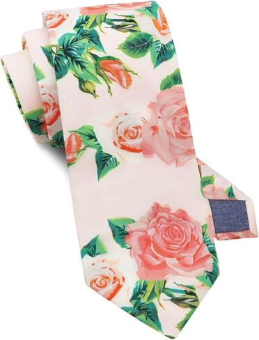 Ties for Men Floral Printed Skinny Tie Cotton Self-Tie Neck Tie for Wedding Party Graduation in Kuwait