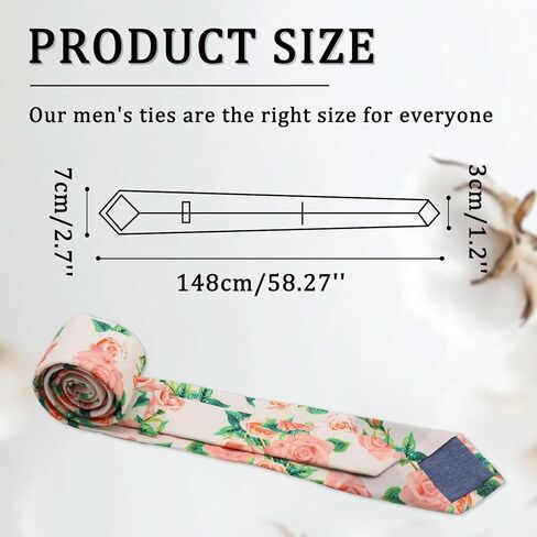 Ties for Men Floral Printed Skinny Tie Cotton Self-Tie Neck Tie for Wedding Party Graduation in Kuwait
