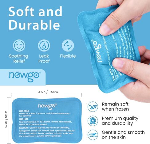 NEWGO Mini Ice Packs (6 Packs) Gel Cold Packs for Injuries Reusable, Face Ice Pack for Face Surgery, Teeth Pain, Tired Eyes, Kid's Boo Boos, Bruises, Headaches,Breastfeeding 4.5"X 3.2" Blue in Saudi Arabia