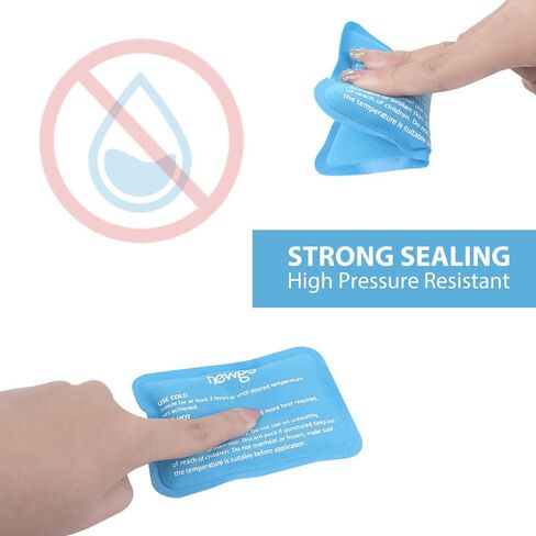 NEWGO Mini Ice Packs (6 Packs) Gel Cold Packs for Injuries Reusable, Face Ice Pack for Face Surgery, Teeth Pain, Tired Eyes, Kid's Boo Boos, Bruises, Headaches,Breastfeeding 4.5"X 3.2" Blue in Saudi Arabia