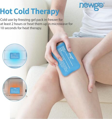 NEWGO Mini Ice Packs (6 Packs) Gel Cold Packs for Injuries Reusable, Face Ice Pack for Face Surgery, Teeth Pain, Tired Eyes, Kid's Boo Boos, Bruises, Headaches,Breastfeeding 4.5"X 3.2" Blue in Saudi Arabia