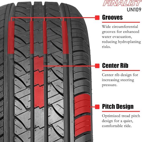 مجموعة من 2 (اثنان） النهائي UN109 طوال الموسم 185/70R14 88T SL الإطارات ركاب 185/70R14 (إطار فقط) in Kuwait