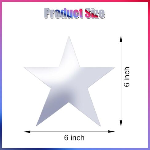 60 Pcs 6 Inch Stars Cutouts, Double Printed Paper Star Decorations for Independence Day Bulletin Board Decor School Classroom DIY Craft Projects Supplies (Red, Blue, Silver) in Saudi Arabia